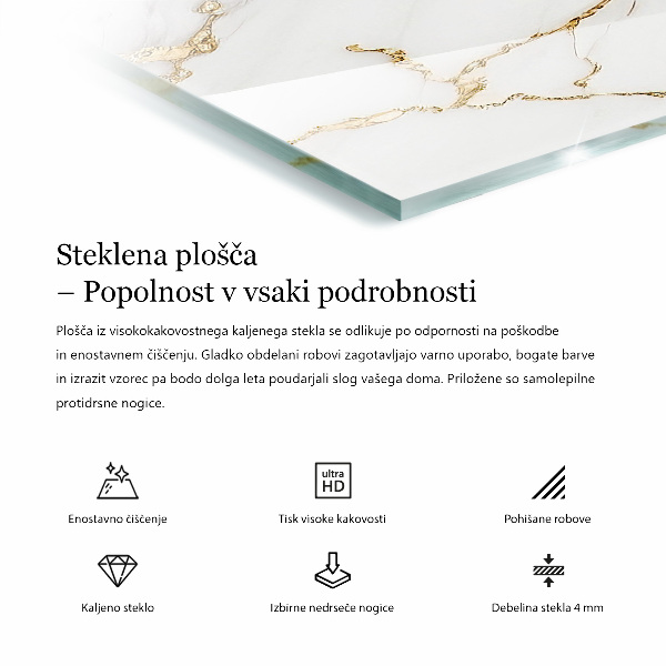 Rechteckige tischplatte Reinweiß