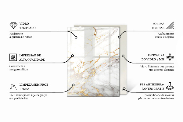 Glas für tischplatte Elegantes Schwarz.