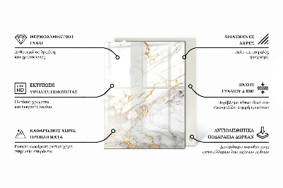 Glas für tischplatte Marmor-Grafikkomposition