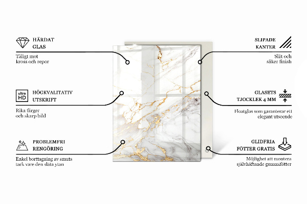 Glas für tischplatte Marmor-Grafikkomposition