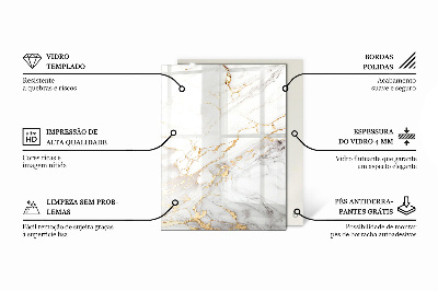 Glas für tischplatte Marmor mit feinen Adern