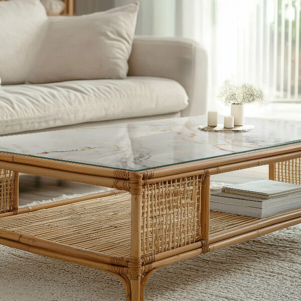 Rechteckige tischplatte Feine Marmoradern