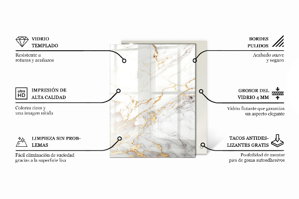 Rechteckige tischplatte Feine Marmoradern