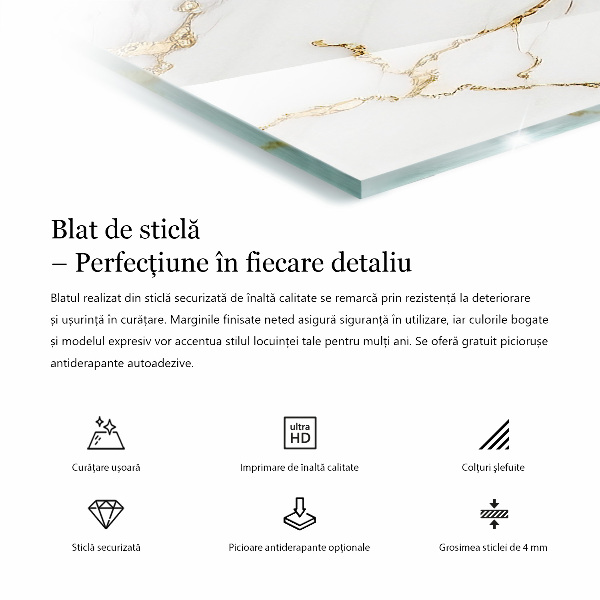 Rechteckige tischplatte Feine Marmoradern