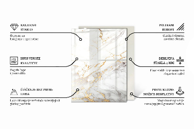 Rechteckige tischplatte Marmoradern im Design
