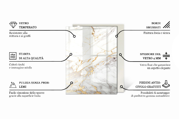 Rechteckige tischplatte Marmoradern im Design