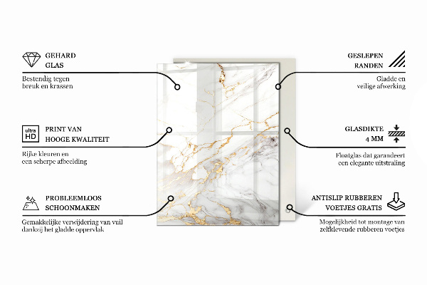 Rechteckige tischplatte Marmoradern im Design