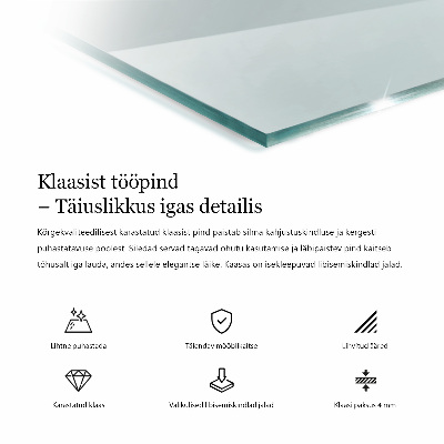 Rechteckige tischplatte transparent