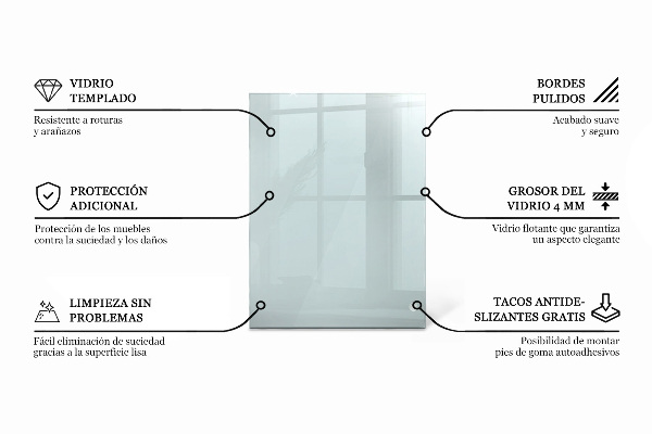 Rechteckige tischplatte transparent