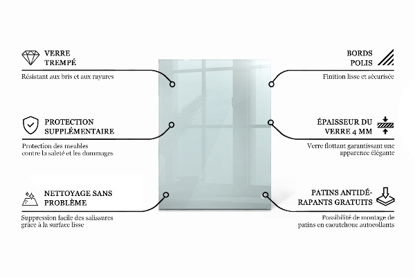 Rechteckige tischplatte transparent
