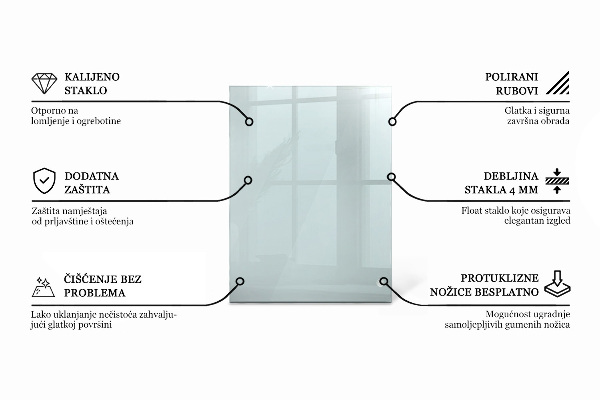 Rechteckige tischplatte transparent