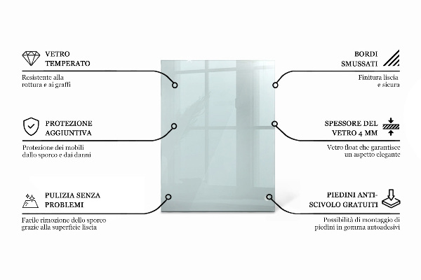Rechteckige tischplatte transparent