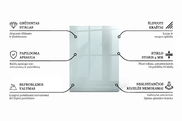 Rechteckige tischplatte transparent