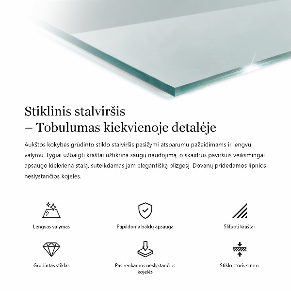 Rechteckige tischplatte transparent