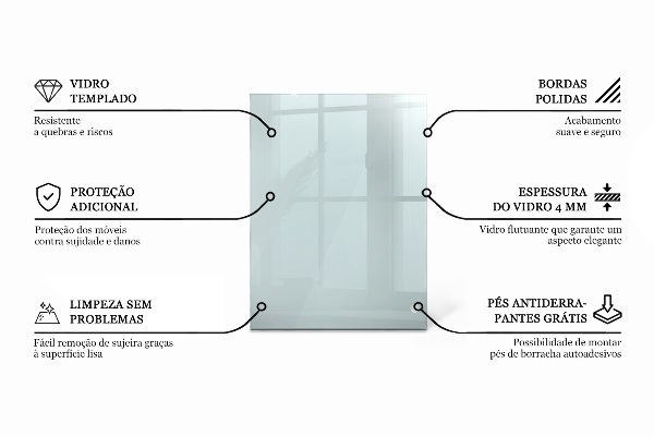 Rechteckige tischplatte transparent