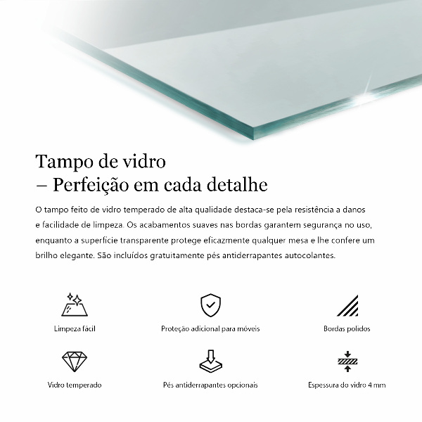 Rechteckige tischplatte transparent