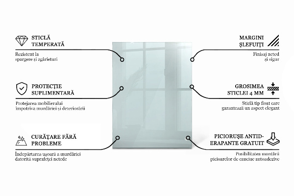 Rechteckige tischplatte transparent