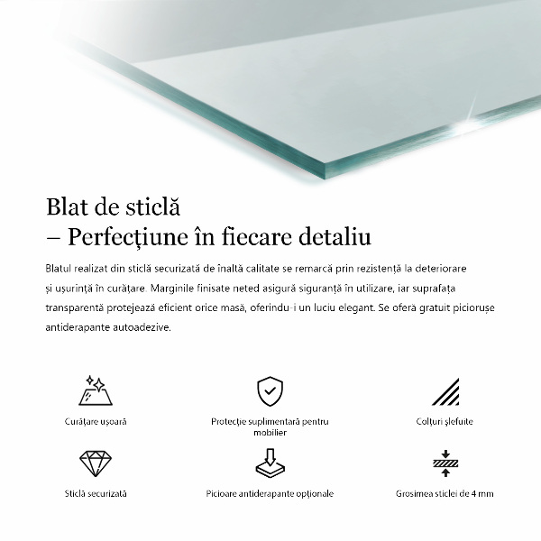 Rechteckige tischplatte transparent