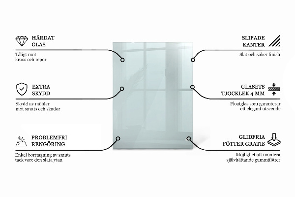 Rechteckige tischplatte transparent