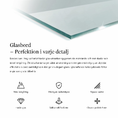 Rechteckige tischplatte transparent