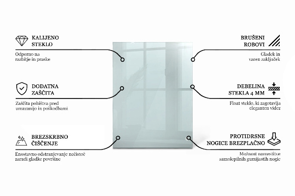 Rechteckige tischplatte transparent