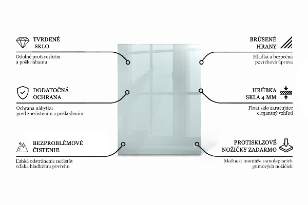 Rechteckige tischplatte transparent