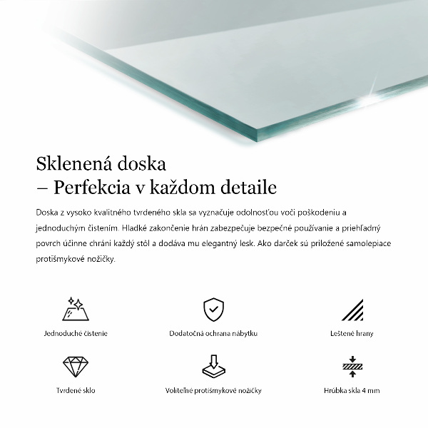 Rechteckige tischplatte transparent