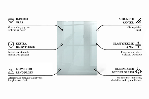 Rechteckige tischplatte transparent