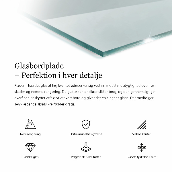 Rechteckige tischplatte transparent