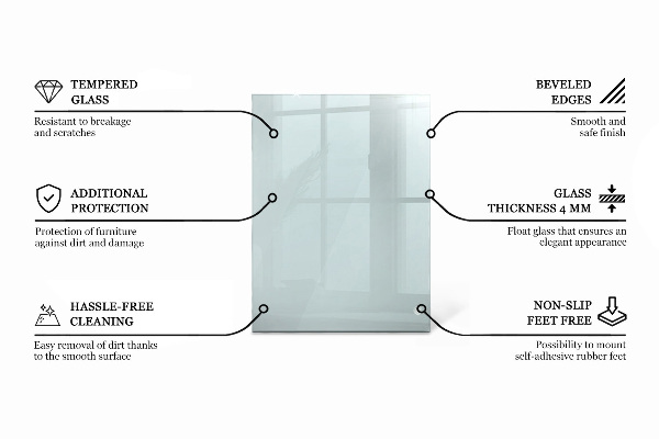 Rechteckige tischplatte transparent