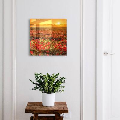Schlüsselbox für die Wand mit Motiv Mohnfelder