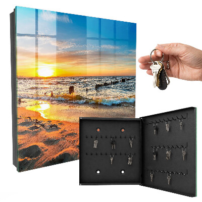 Schlüsselkasten mit Sonnenuntergang-Motiv