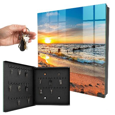 Schlüsselkasten mit Sonnenuntergang-Motiv