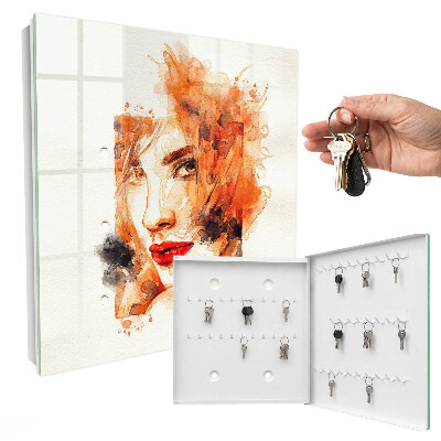 Schlüsselbox mit Motiv Aquarell einer Frau