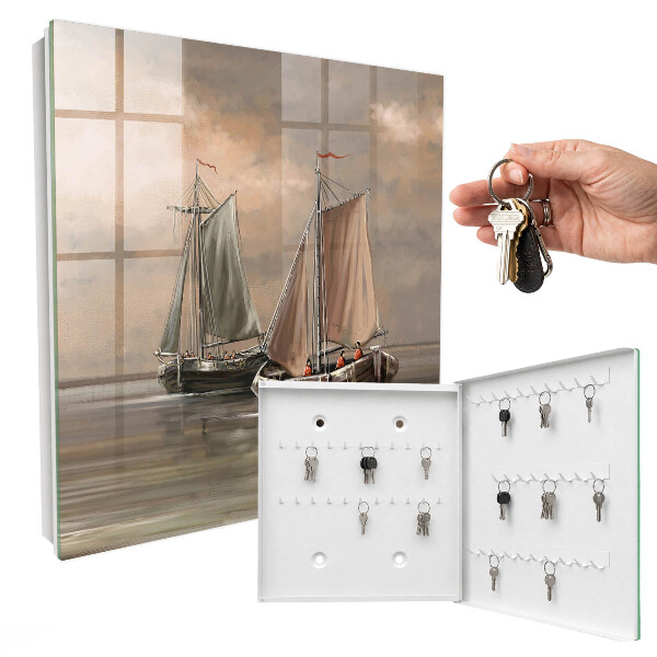 Schlüsselbox zur Wandmontage mit Motiv Segelboote