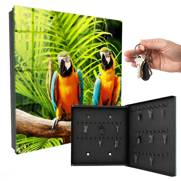 Schlüsselkasten mit Motiv Tropische Vögel