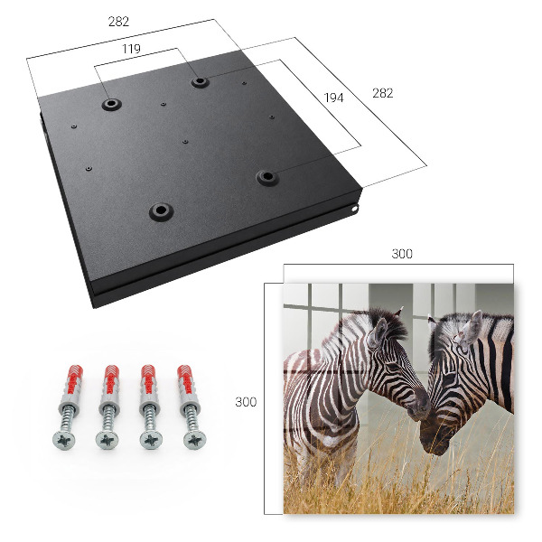 Schlüsselbox mit Motiv Zebras zusammen