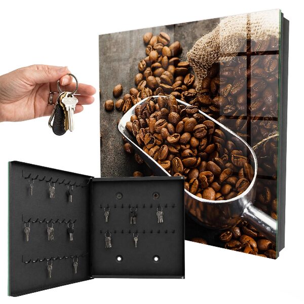 Schlüsselkasten mit Kaffeebohnen Design