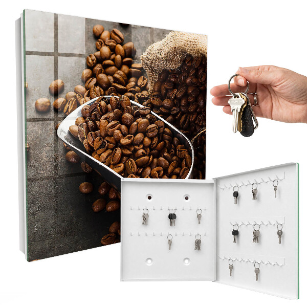 Schlüsselkasten mit Kaffeebohnen Design