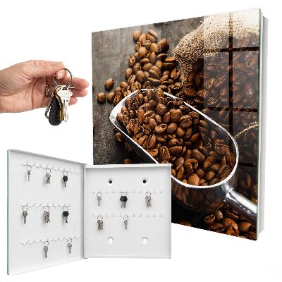 Schlüsselkasten mit Kaffeebohnen Design