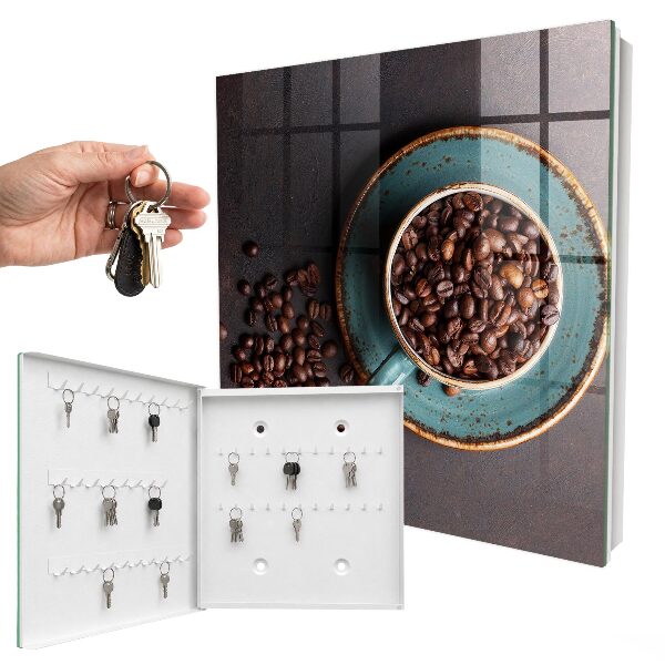 Schlüsselkasten mit Motiv Kaffeebohnen