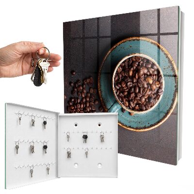 Schlüsselkasten mit Motiv Kaffeebohnen