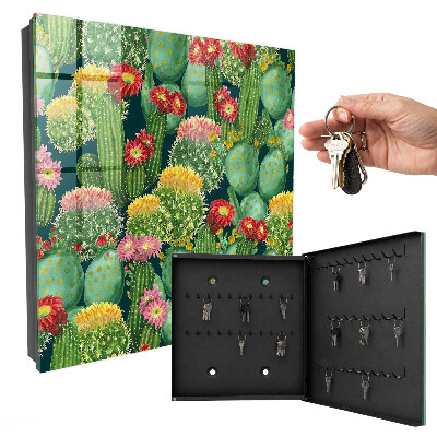 Schlüsselbox mit buntem Gartenmotiv