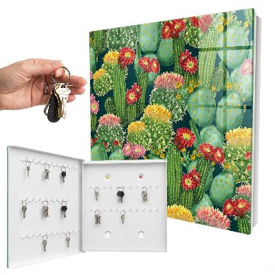 Schlüsselbox mit buntem Gartenmotiv
