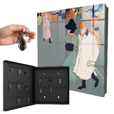 Schlüsselbox zur Wandmontage Design Ein Spaziergang durch die Stadt