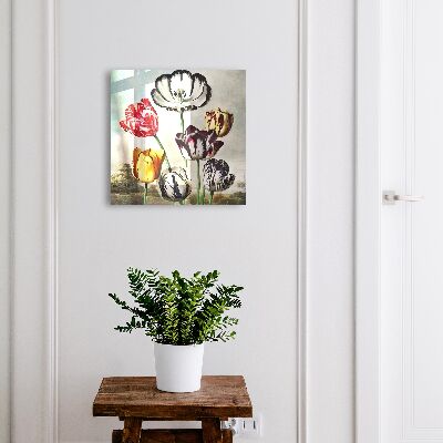 Schlüsselbox im Retro-Tulpen-Design