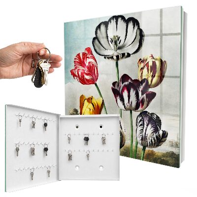 Schlüsselbox im Retro-Tulpen-Design