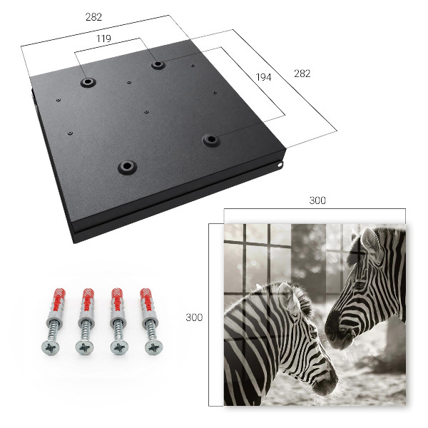 Schlüsselbox mit Motiv Zebras zusammen