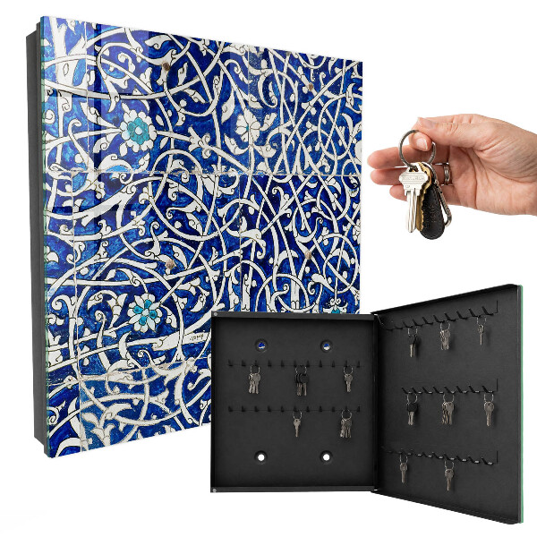 Schlüsselbox im Design Blaue Arabeske