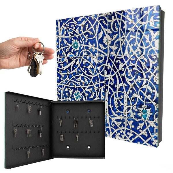 Schlüsselbox im Design Blaue Arabeske